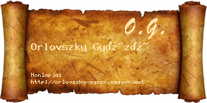 Orlovszky Győző névjegykártya